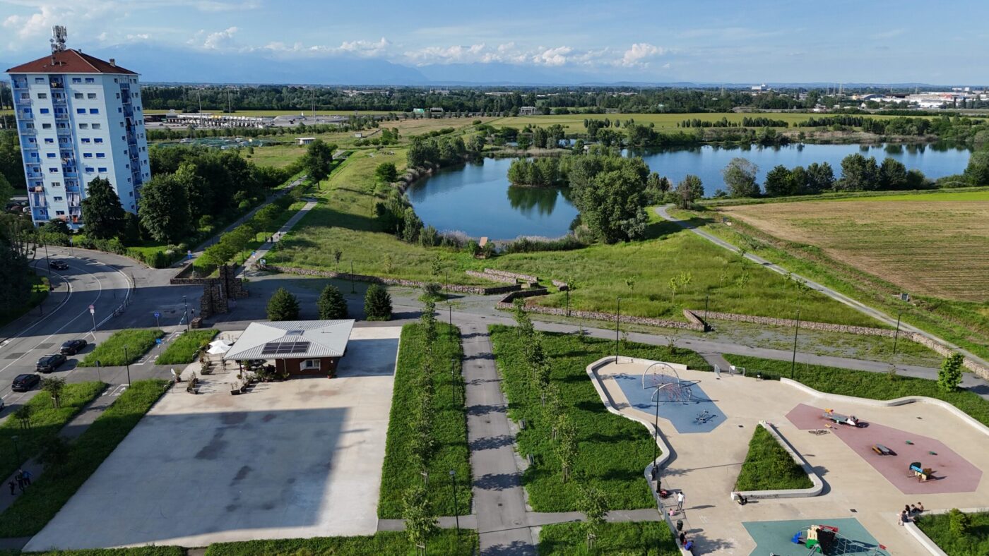 La Casetta di ARS vista dall'alto, spazio verde per la comunità del quartiere